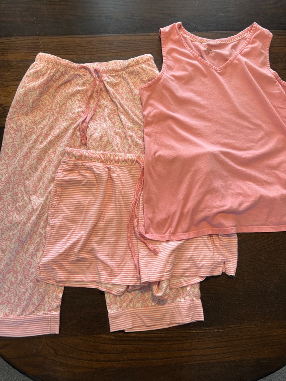 Women’s Pink Sleepwear Tank & Pant 3 Piece Set